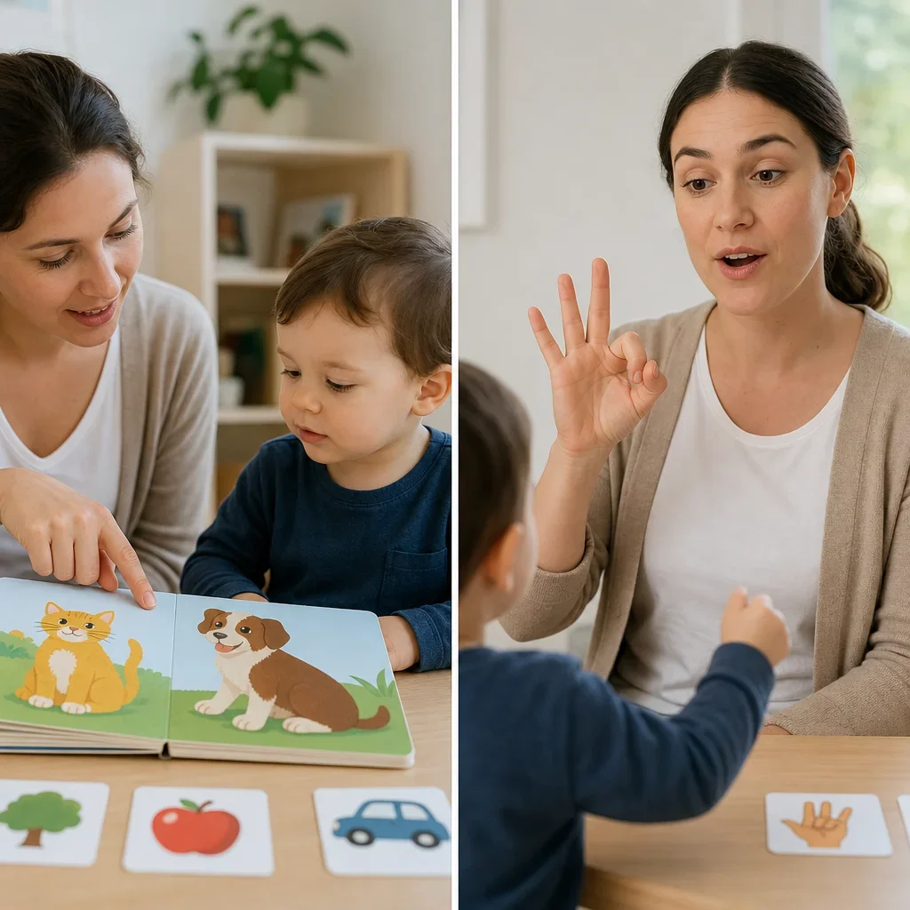 A visual comparison of receptive and expressive language in early childhood.
