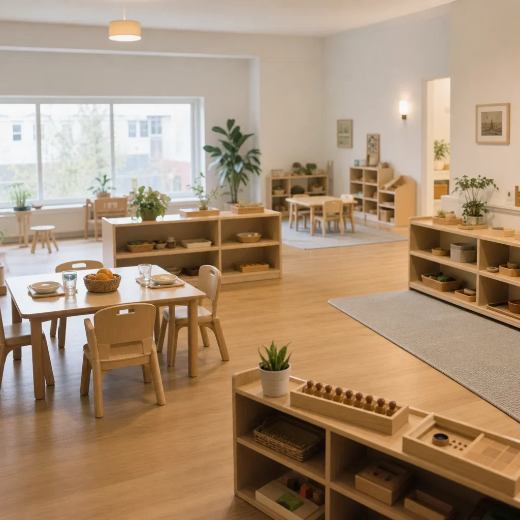 An organized Montessori prepared environment designed to support toddlers emotionally.