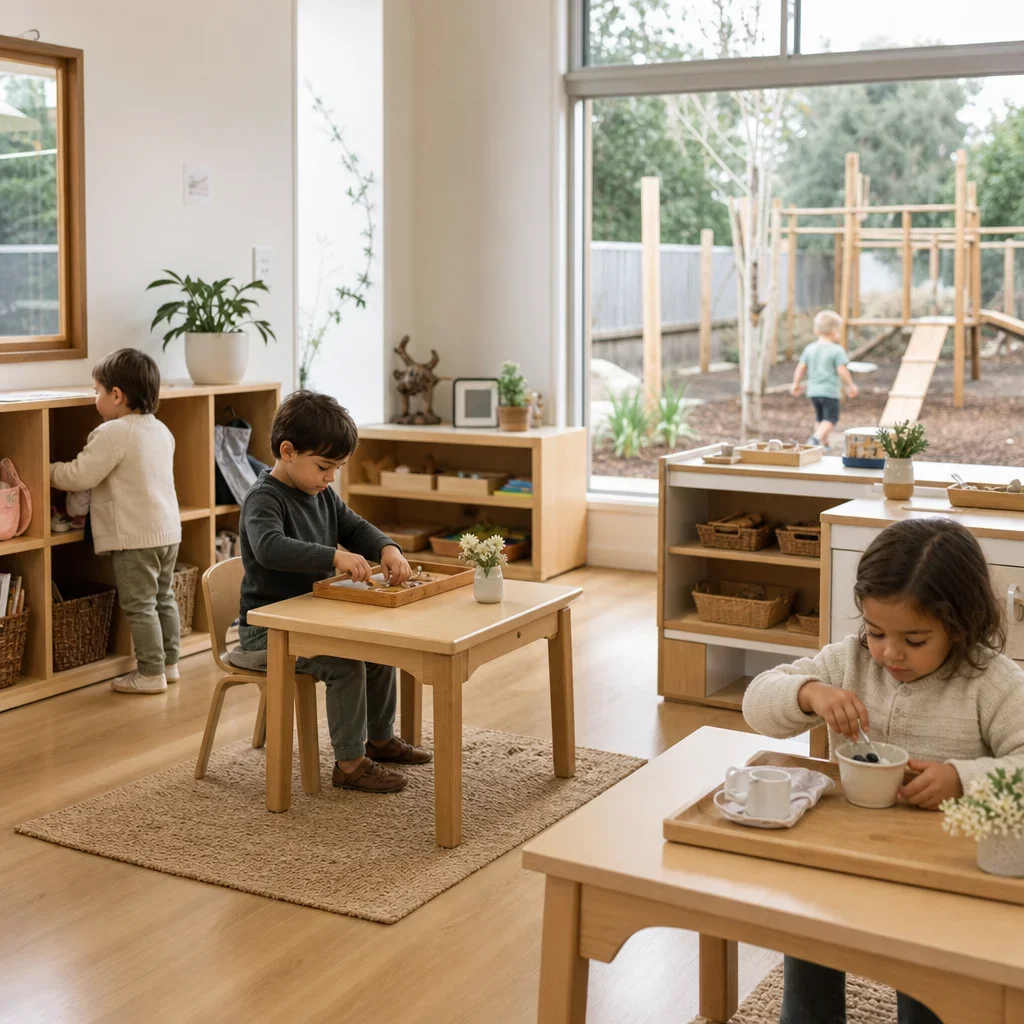 A Montessori toddler classroom showing parts of a typical day.